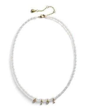BaubleBar Custom Dainty Beaded Necklace - White