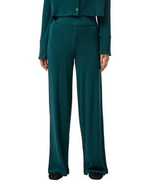 Travis Mathew Evening Retreat Rib Wide Leg Pull-On Pants - Green