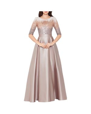 Betsy & Adam Sequin & Satin Ballgown - Multicolor