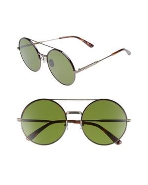 Bottega Veneta 58Mm Round Aviator Sunglasses - Green