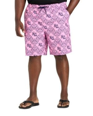 Psycho Bunny Big & Tall Luke Allover Swim Trunks - Pink