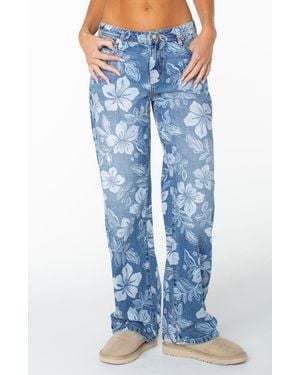 Roxy Haven Flora Straight Leg Jeans - Blue