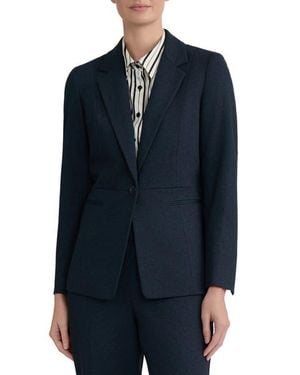 Kasper Notch Collar Waist Seam Blazer - Blue