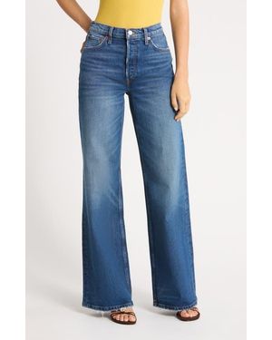 RE/DONE High Waist Wide Leg Jeans - Blue