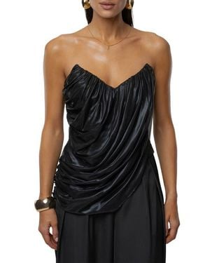 JLUXLABEL Soirée Draped Corset Top - Black