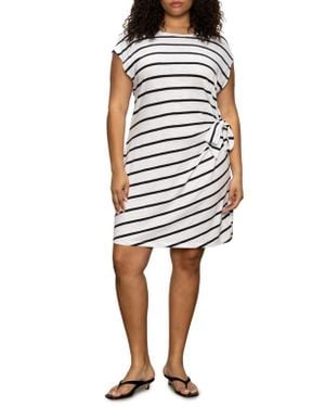 Sanctuary Stripe Side Tie Organic Cotton Blend T-Shirt Dress - Multicolor