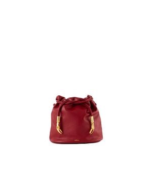 Esterah Leather Pouch Bag With Crab Claw - Red