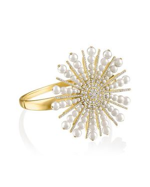 Mindi Mond Akoya Pearl & Diamond Spoke Bangle - White