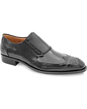 Mezlan Wingtip Slip-On Shoe - Black