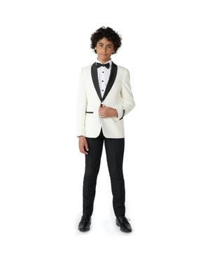 Opposuits Kids' & Two-Piece Tuxedo Suit With Bow Tie - White