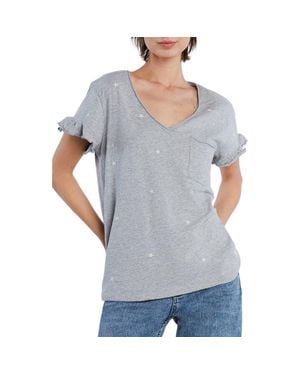 Billy T Embroidered Stars T-Shirt - Gray