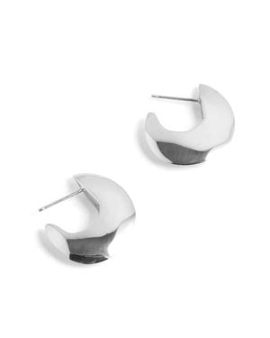 Faris Saucer Hoop Earrings - White