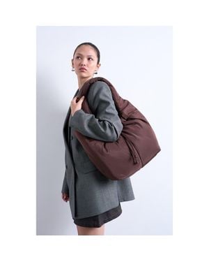 TOPSHOP Ruched Shoulder Bag - Brown