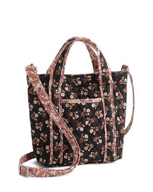 Vera Bradley Mini Hathaway Ditsy Floral Quilted Reversible Tote - Black