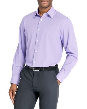 W.r.k. Regular Fit Geometric Print Performance Dress Shirt - Purple