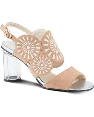 AZURA BY SPRING STEP Embroidery Slingback Sandal - White