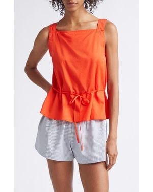 Leset Yoko Drawstring Sleeveless Top - Orange