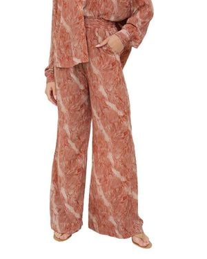 Raffya Ginger High Waist Tiger Print Trouser - Red