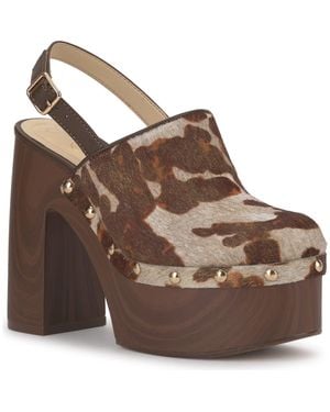 Jessica Simpson Cazea Genuine Calf Hair Slingback Platform Sandal - Brown