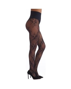 Commando Floral Net Tights - Purple