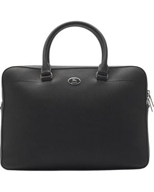 Burberry Cotswold Leather Briefcase - Black