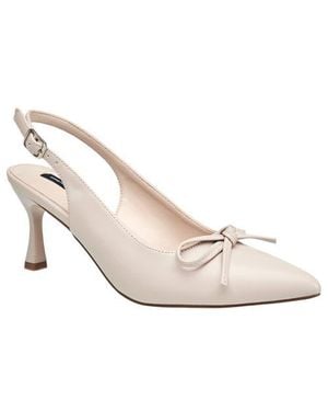 French Connection Brinny Small Bow Kitten Heel - White