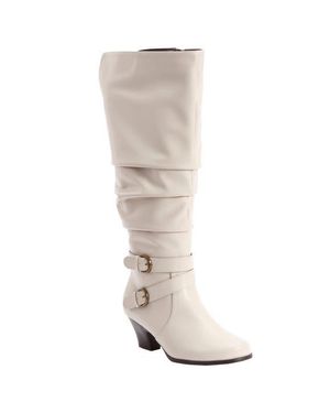 Comfortview The Cleo Wide Calf Boot - White