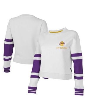 Stadium Essentials Los Angeles Lakers Scrimmage Cropped Pullover Sweatshirt - White