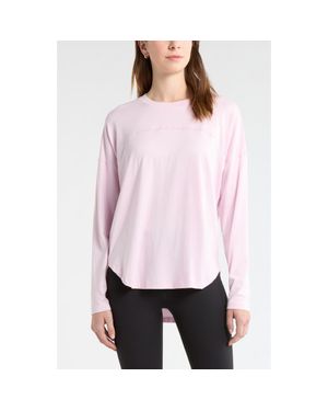 Zella Sueded High-Low Long Sleeve T-Shirt - Pink