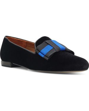 Jon Josef Gatsby Bow Velvet Venetian Loafer - Blue