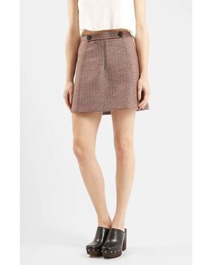 TOPSHOP Textured A-Line Miniskirt - Multicolor