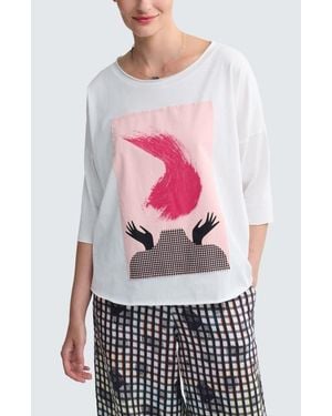 Luukaa Talitha Graphic Print Cotton Blouse - Gray