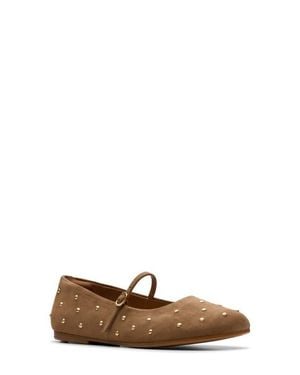 Clarks Livia Stud Mary Jane Flat - Brown