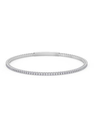 Bliss Diamond 1Ct Diamond Flexible Oval Bangle Bracelet 14K Lab Grown - White