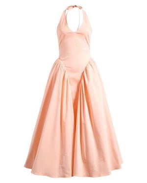 House Of Cb Marilyn Halter Stretch Cotton Midi Sundress - Pink