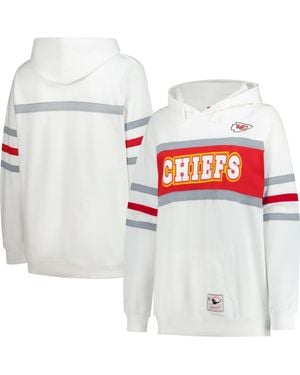 Mitchell & Ness Kansas City Chiefs Plus Size Head Coach Throwback Pullover Hoodie - White