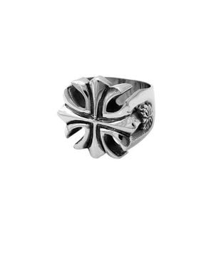 King Baby Studio Gothic Cross Ring - Metallic