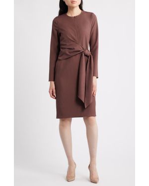 Misook Tie Waist Shift Dress - Red