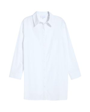 Sugarlips Kaira Poplin Button-Up Shirt - White
