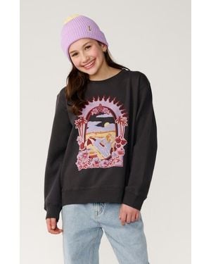 Rip Curl Kids' Costa Del Sol Graphic Sweatshirt - Black