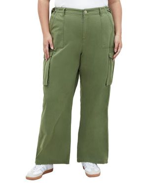 City Chic Mia Cargo Pants - Green