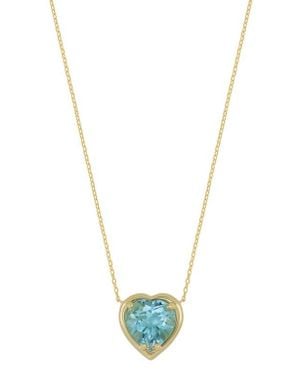 Bony Levy 14K Topaz Heart Pendant Necklace - Blue