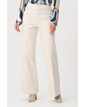 Joseph Ribkoff Stretch Denim High-Rise Wide Leg Jeans - White