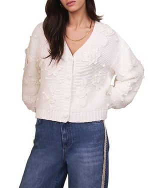 Mint Velvet Applique Flower Cardigan - White