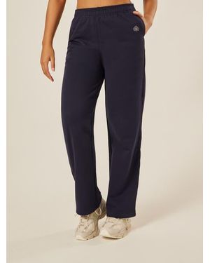 Be Athletica Varsity Athletica Wide Leg Sweatpants - Blue