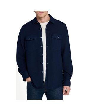 Con.struct Slim Fit Solid Shirt Jacket - Blue