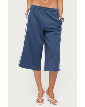 Edikted Uma Side Stripe Bermuda Shorts - Blue
