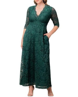 Kiyonna Maria Lace Evening Gown - Green