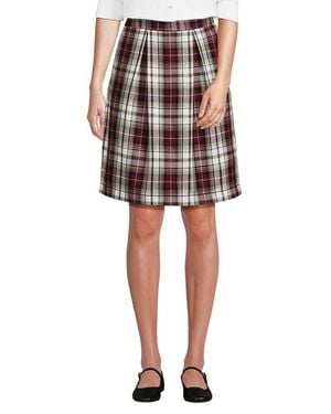 Lands' End School Uniform Plaid Skort Top Of Knee - Black