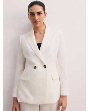 The Fold Knighton Clever Crepe Blazer - Natural